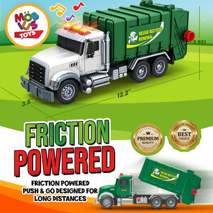 Friction-Powered Garbage Truck Toy Set for Kids