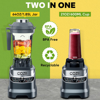 2000W Commercial Blender with 64 Oz Pitcher