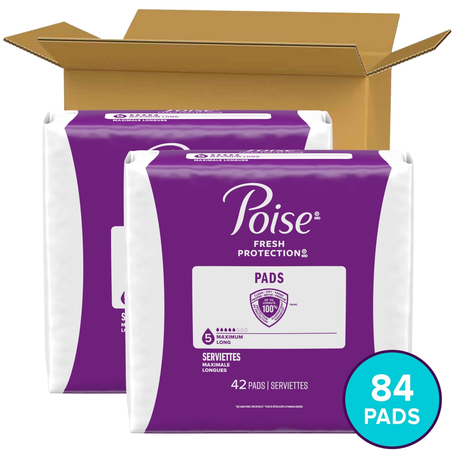 84 Count Poise Incontinence Pads for Bladder Leaks