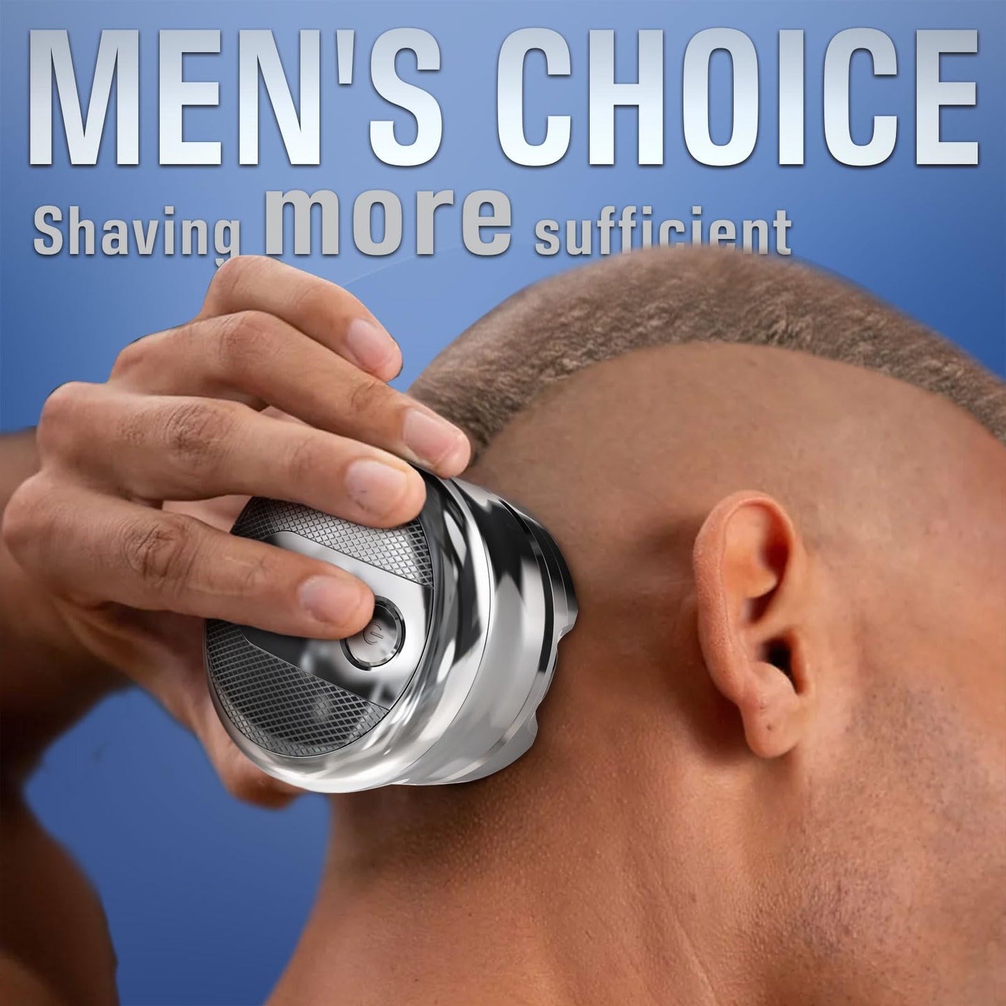 Waterproof Cordless Electric Head Shaver for Men