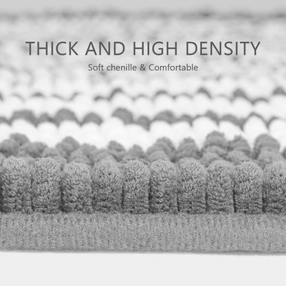 2-Piece Soft Chenille Bath Mat Set