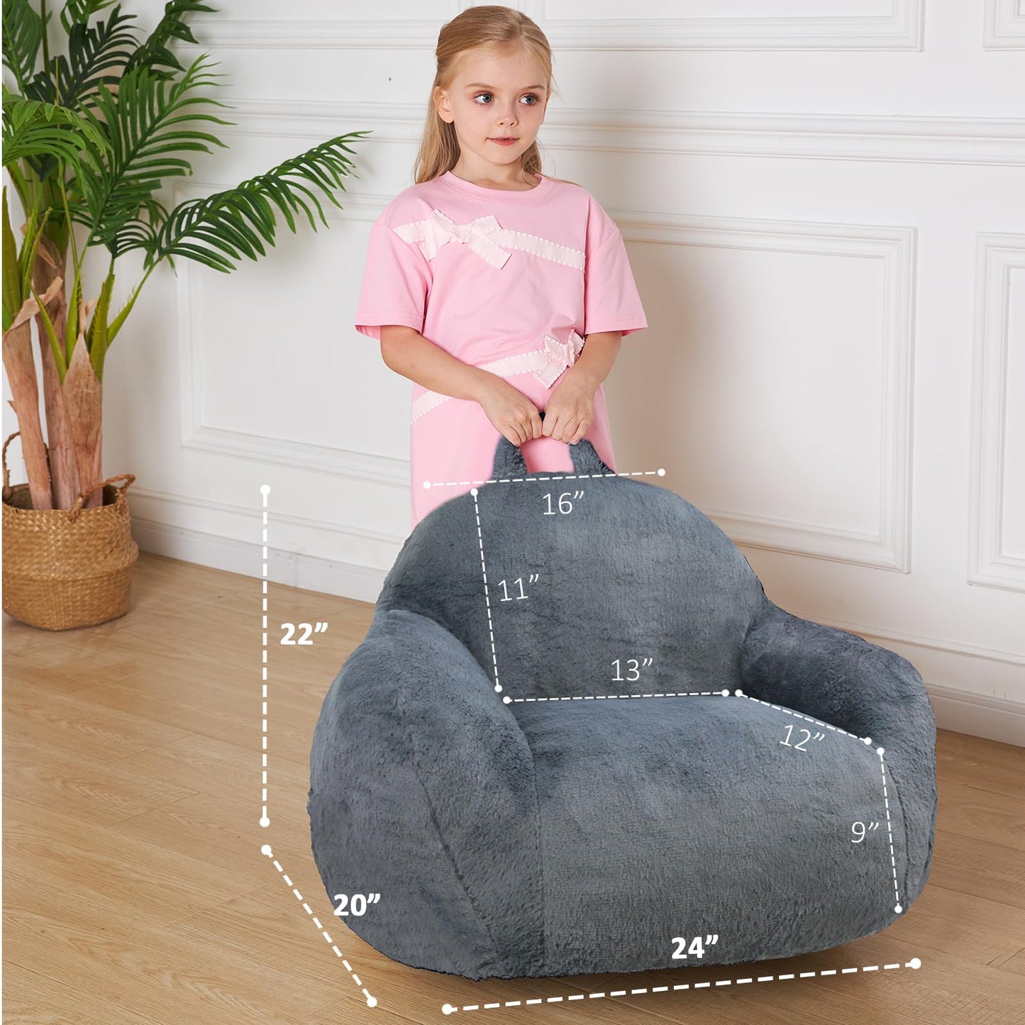 Giant Fluffy Bean Bag Chair for Kids