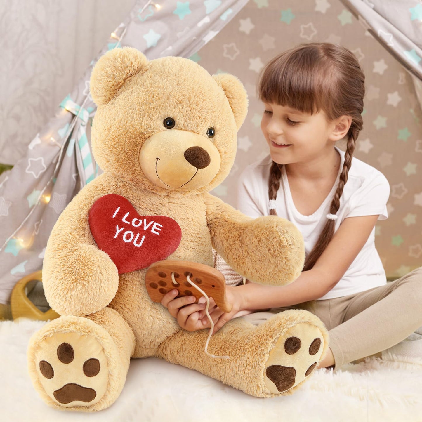 MaoGoLan Giant Teddy Bear Plush with Heart