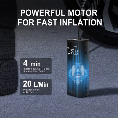 KSCYE Tire Inflator Portable Air Compressor,DC 12V Small Pump for Car Tires,150PSI Electric with Digital Pressure Gauge,LED Light Motorcycle Bike Ball,Bike Pump