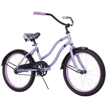 Huffy Fairmont 20" Cruiser Bike, Metallic Lavender Frame, Comfort Padded Saddle, Ergonomic Design, Anti-Spray Fenders, Quick Connect Build