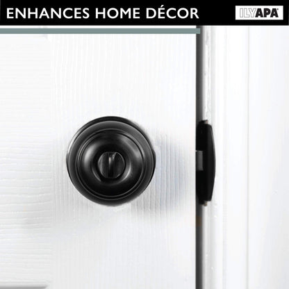 Ilyapa Privacy Black Door Knobs Interior, Bathroom Bedroom Door Knobs - Colonial Black Privacy Door Knob, Keyless Turn Thumb Locking Round, Matte Black, 10 Pack Multi Pack Door Knobs