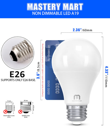 MASTERY MART 12 Pack LED Light Bulbs 60W