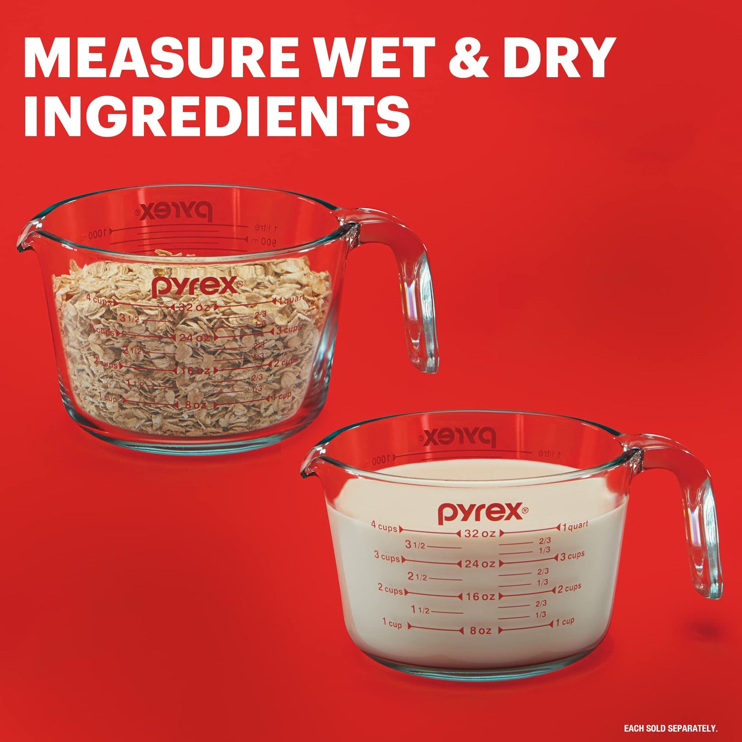 Pyrex 4-Cup Glass Measuring Cup for Baking