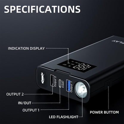 IDEAPLAY 1500A Portable Car Battery Jump Starter