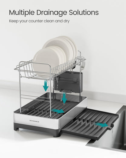 SONGMICS 2-Tier Expandable Dish Drying Rack