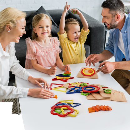 Toddler Puzzles 6 Pcs Wooden Puzzles for Toddlers Montessori Shape Sorting Puzzle Toddlers Activities Early Educational Preschool Learning Sensory Toys Montessori Toys 1-3 Year Old