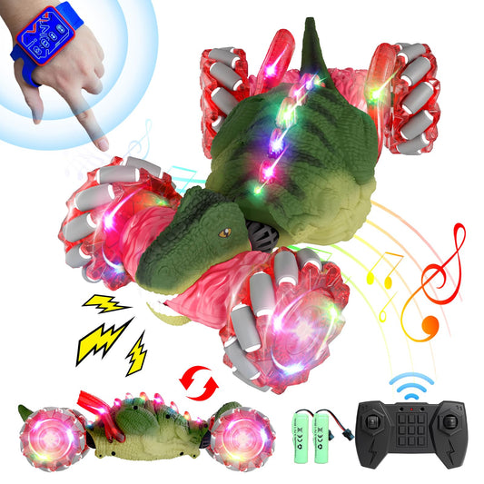 5 Dinosaur Remote Control Cars with Sounds & Lights