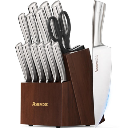 15-Piece Astercook Stainless Steel Knife Set