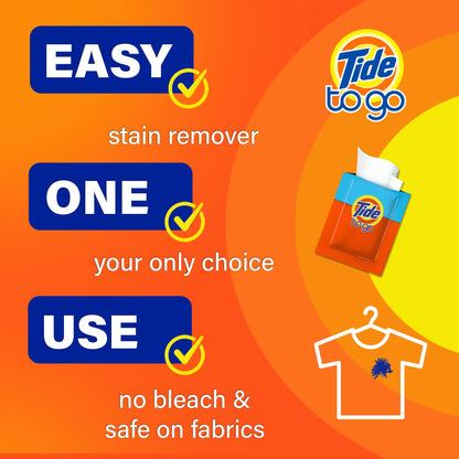 Tide To Go Instant Stain Remover Wipes, 3 Pack