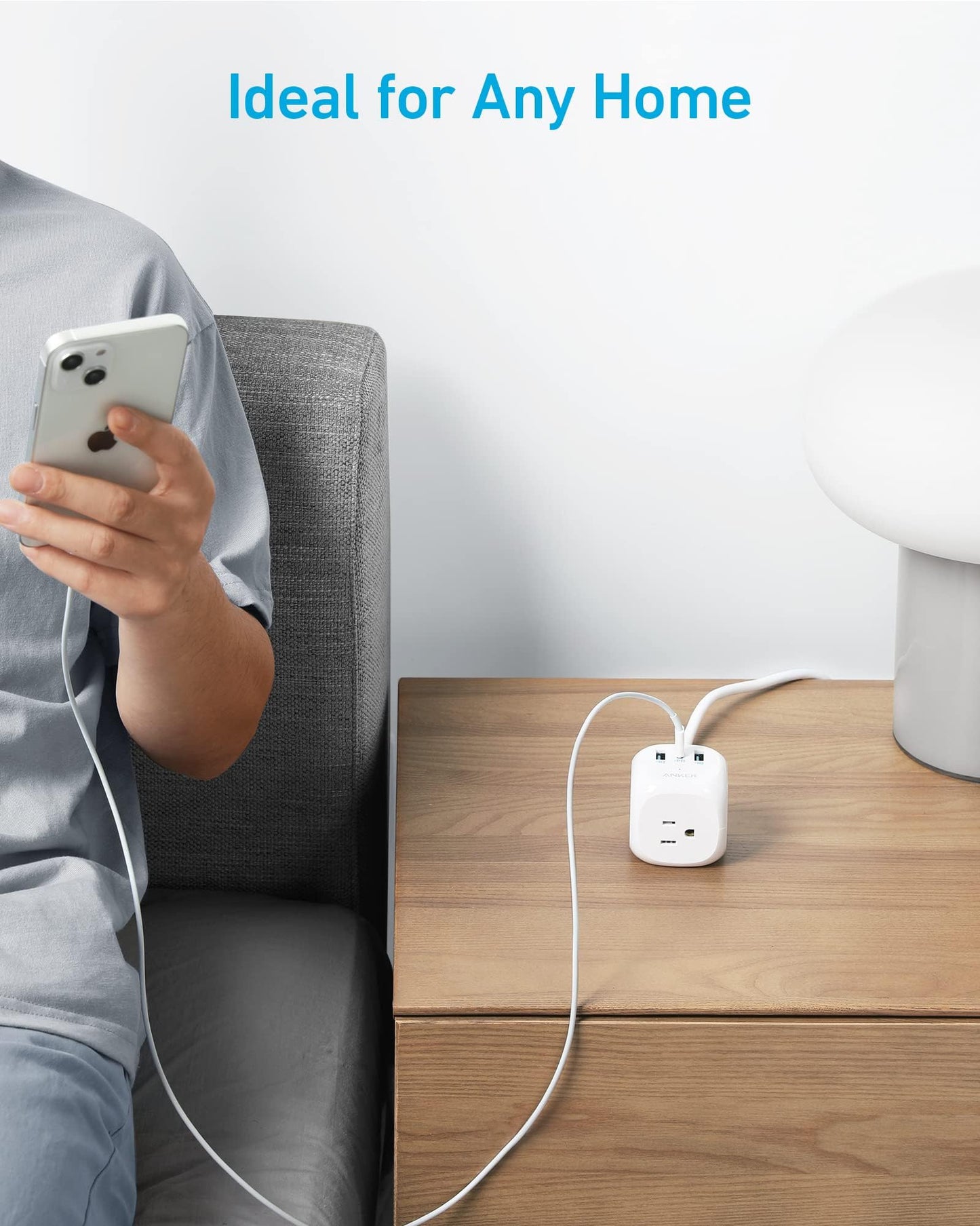 Anker 20W USB C Power Strip with 3 Outlets