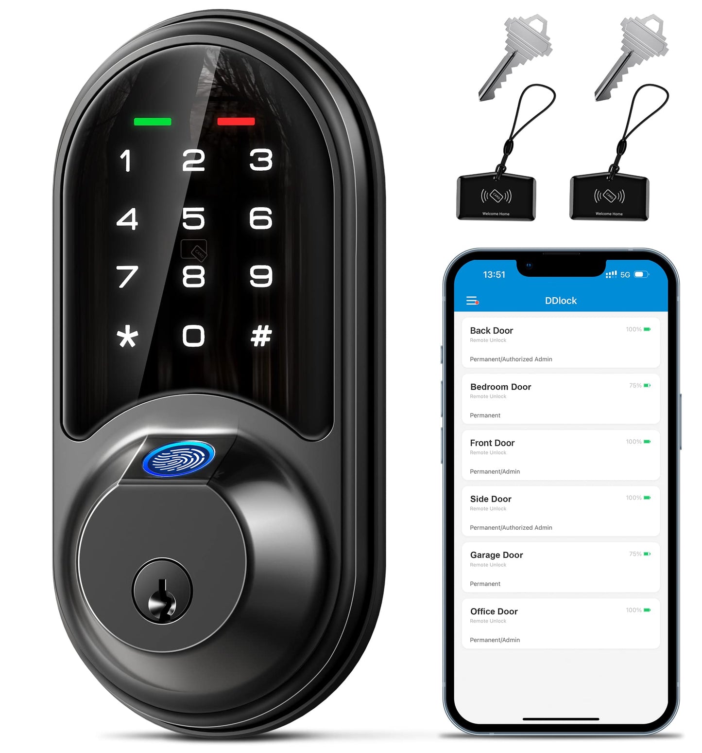 Veise Fingerprint Smart Lock with Keyless Entry