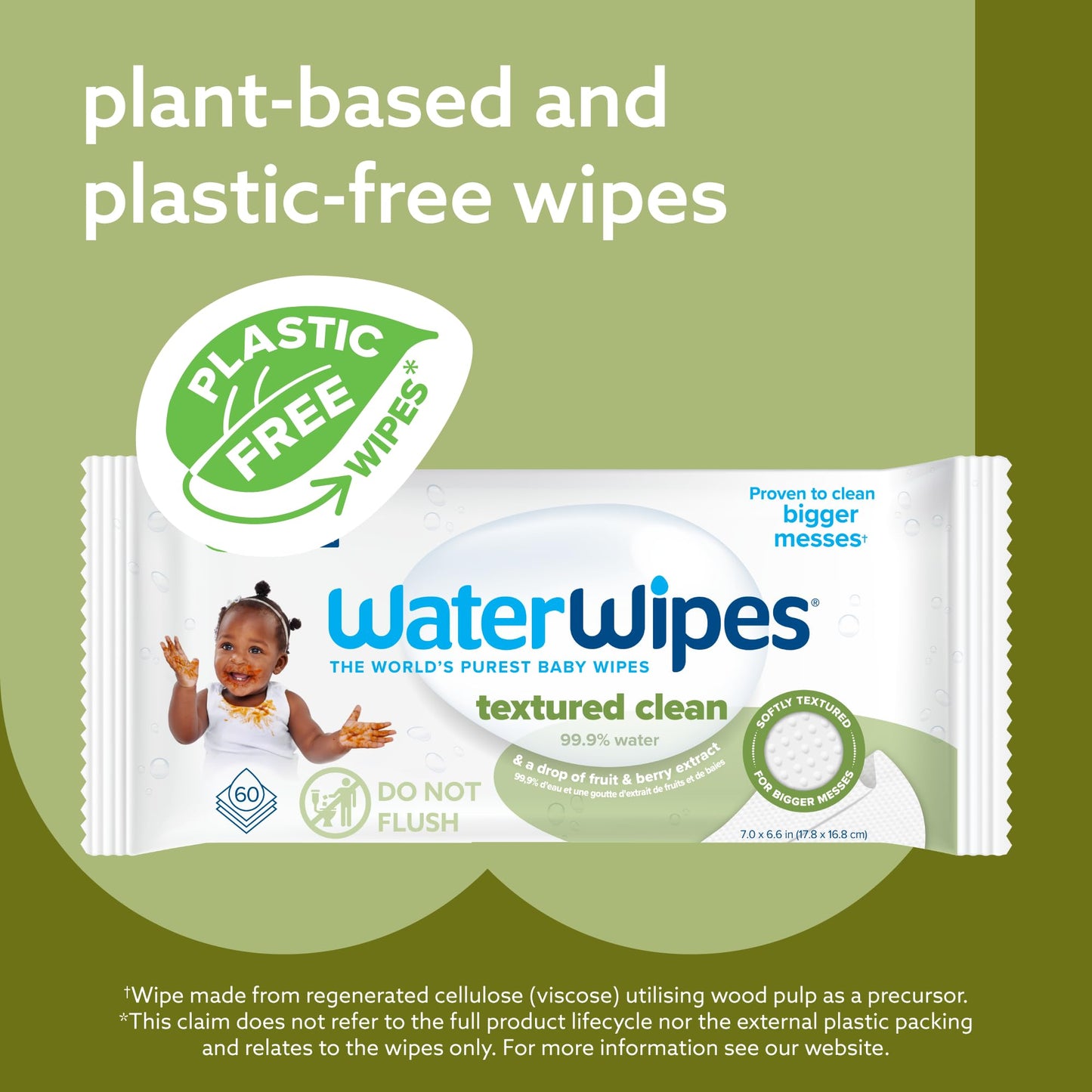 WaterWipes Plastic-Free Baby Wipes, 540 Count