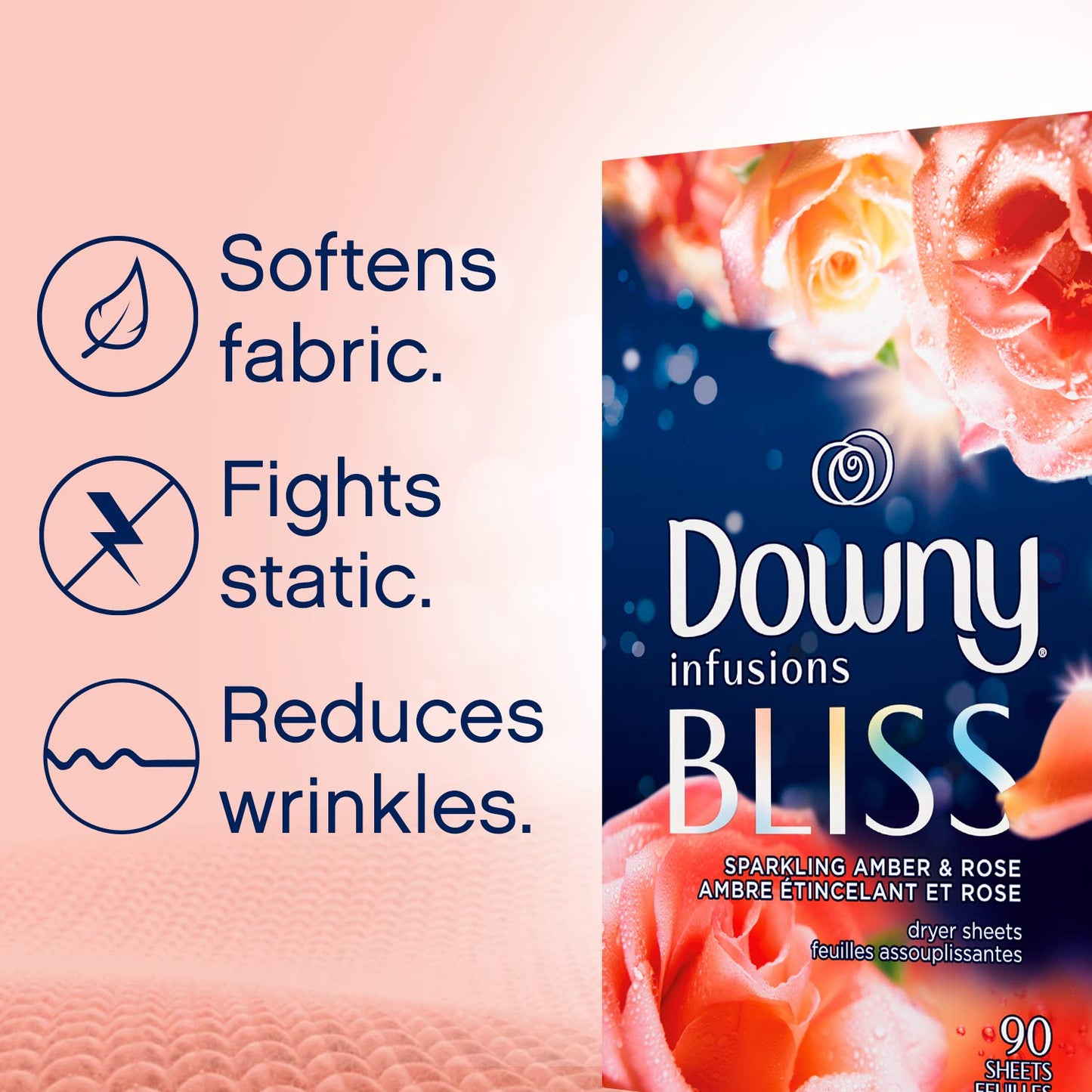 130 Count Downy Infusions Dryer Sheets, Bliss