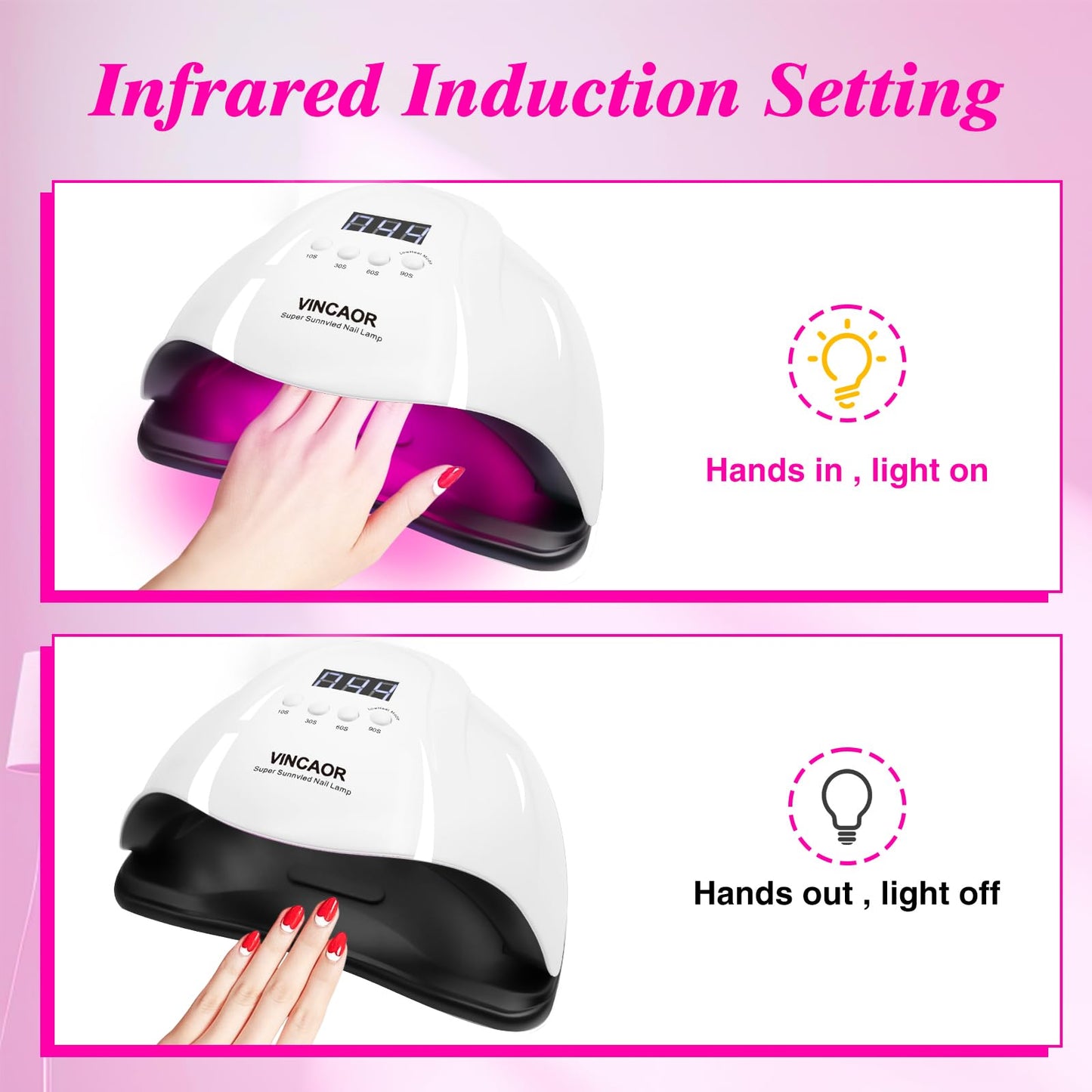 180W UV Gel Nail Dryer with 4 Timer Settings