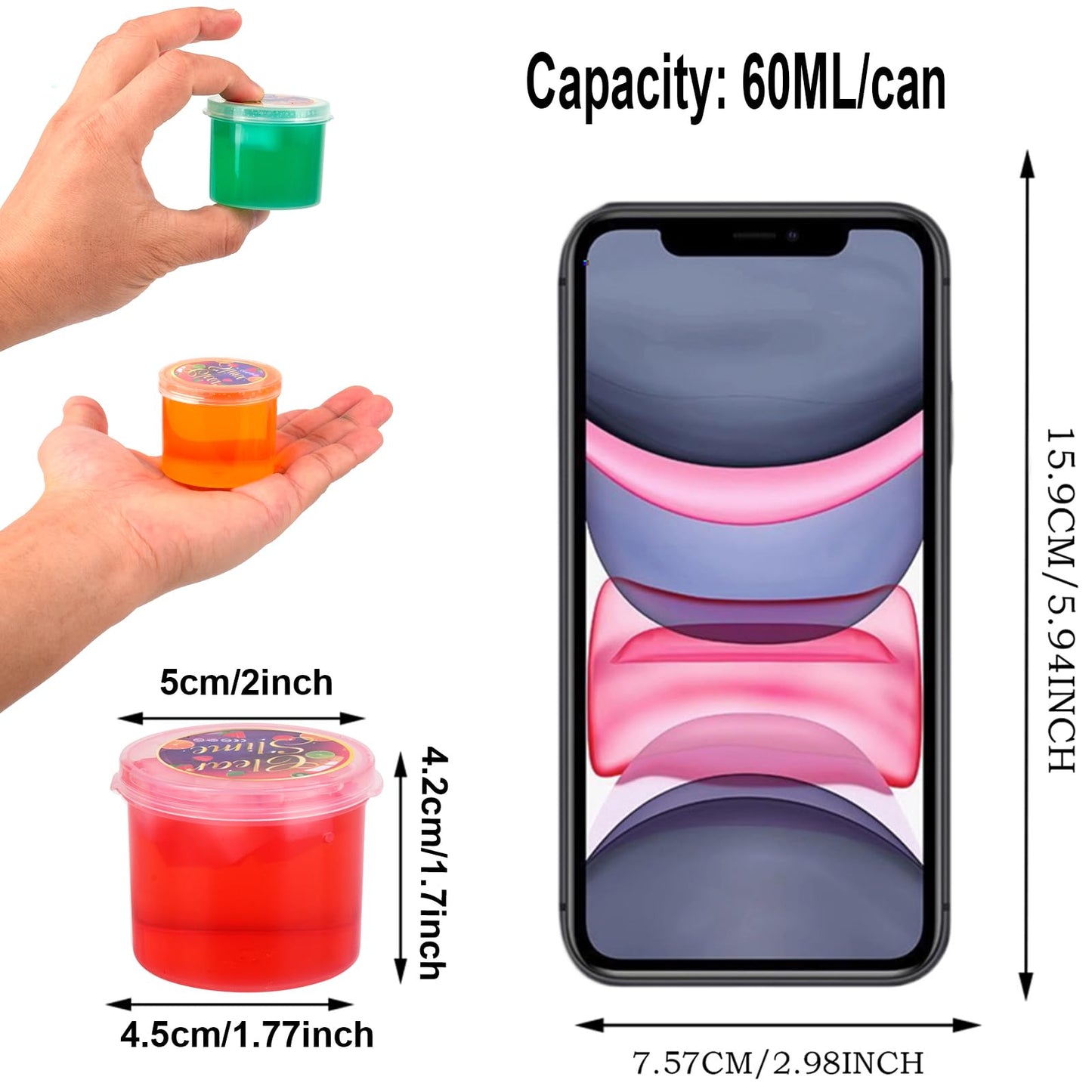 9 Pack Clear Crystal Slime kit, Super Soft and Glossy Jelly Crunchy Slime, DIY Jelly Cube Slime Party Stress Relief Toys for Girls and Boys