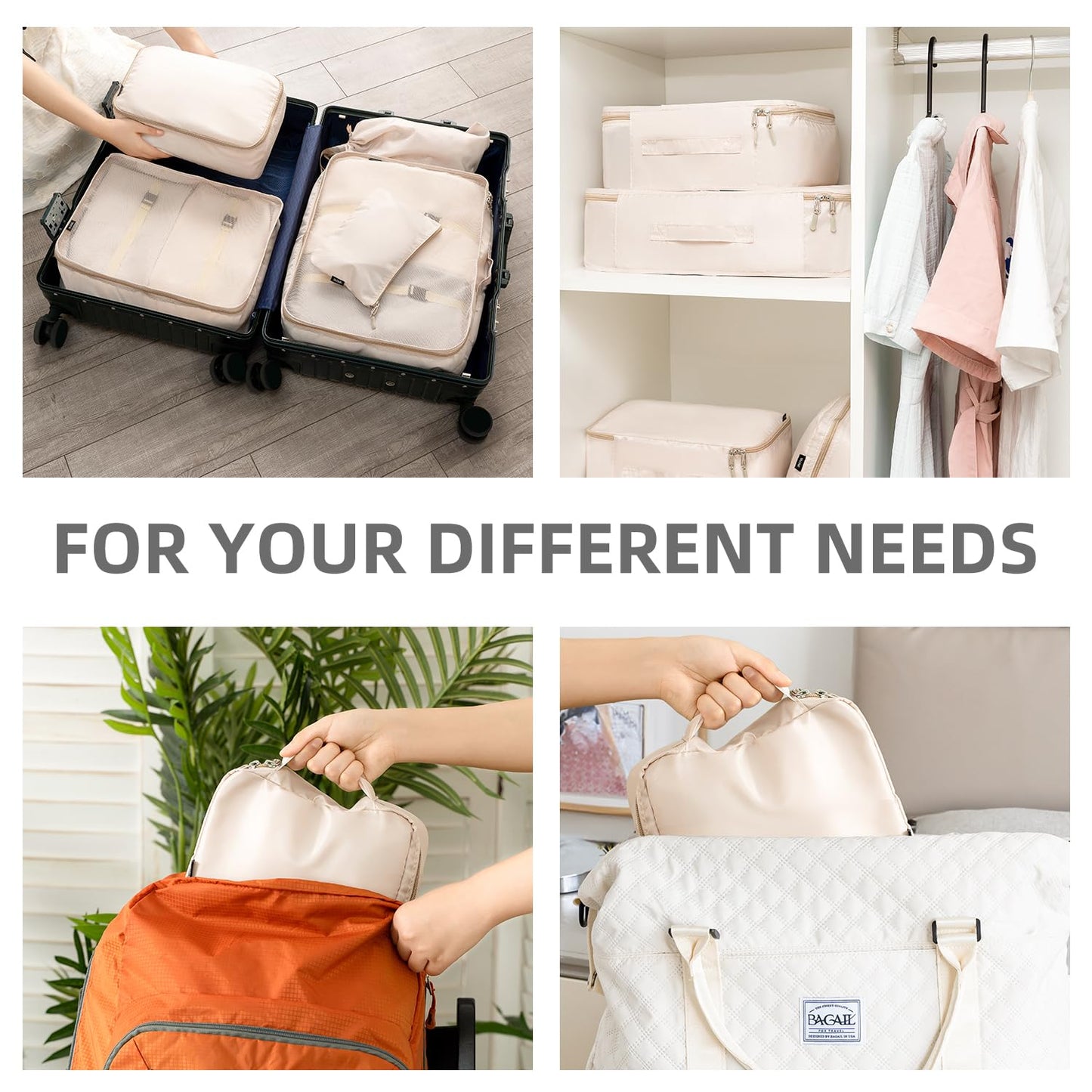 8 Set Packing Cubes for Travel Organization