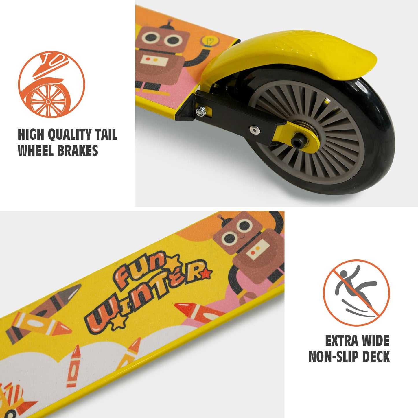 FunWater 2-in-1 Kids Kick Scooter, Snow Sled Kick Scooter Conversion Kit, Foldable Body, Light Weight, Adjustable Height Handle, Toddler Scooter for Kids