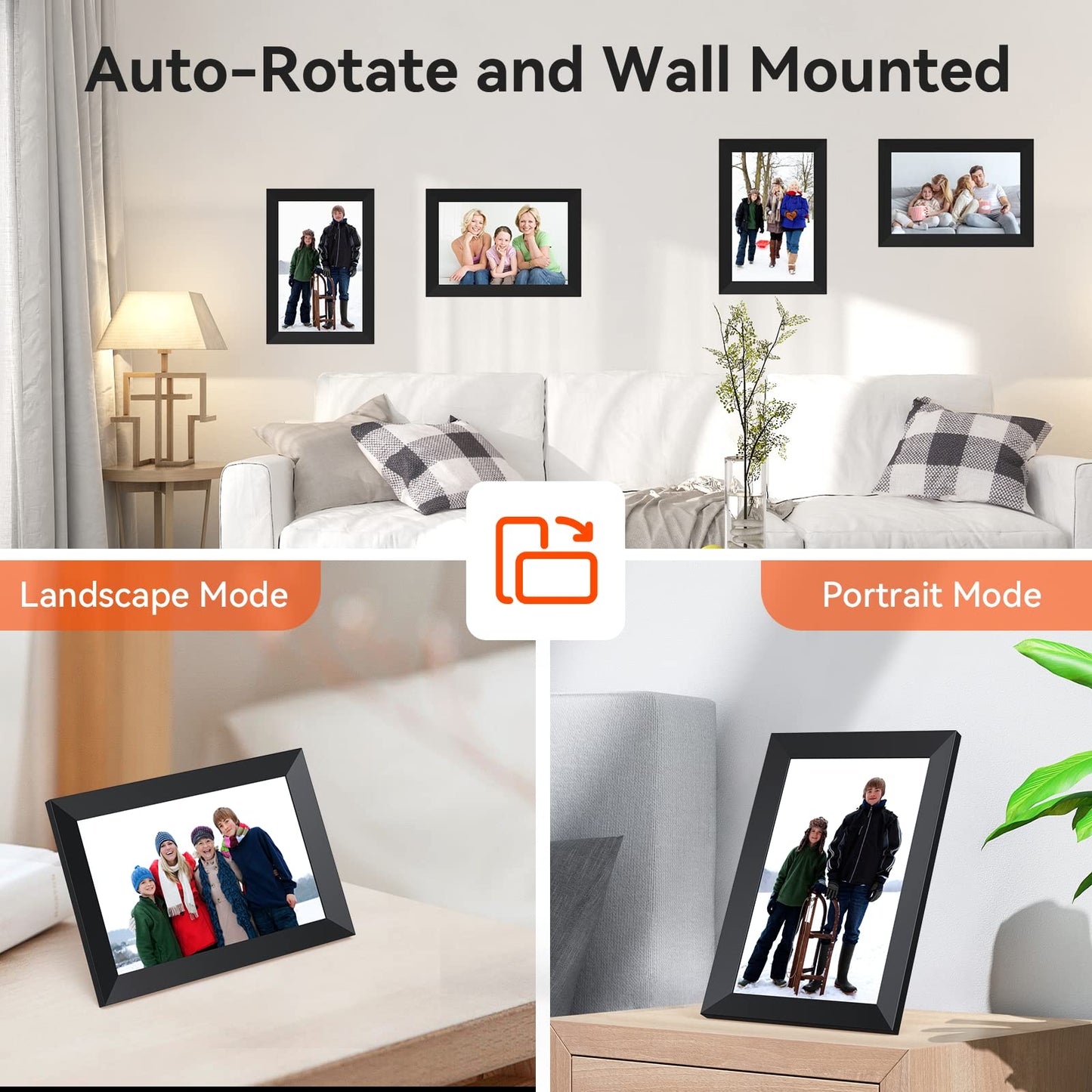 Apofial Digital Picture Frame 10.1 Inch WiFi Digital Photo Frame,1280 * 800 HD IPS Touch Screen Smart Cloud Photo Frame, to Share Photos Or Videos Remotely Via APP Email (black)