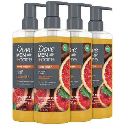 Dove Men+Care 2-in-1 Shampoo & Conditioner, 17.5 Oz