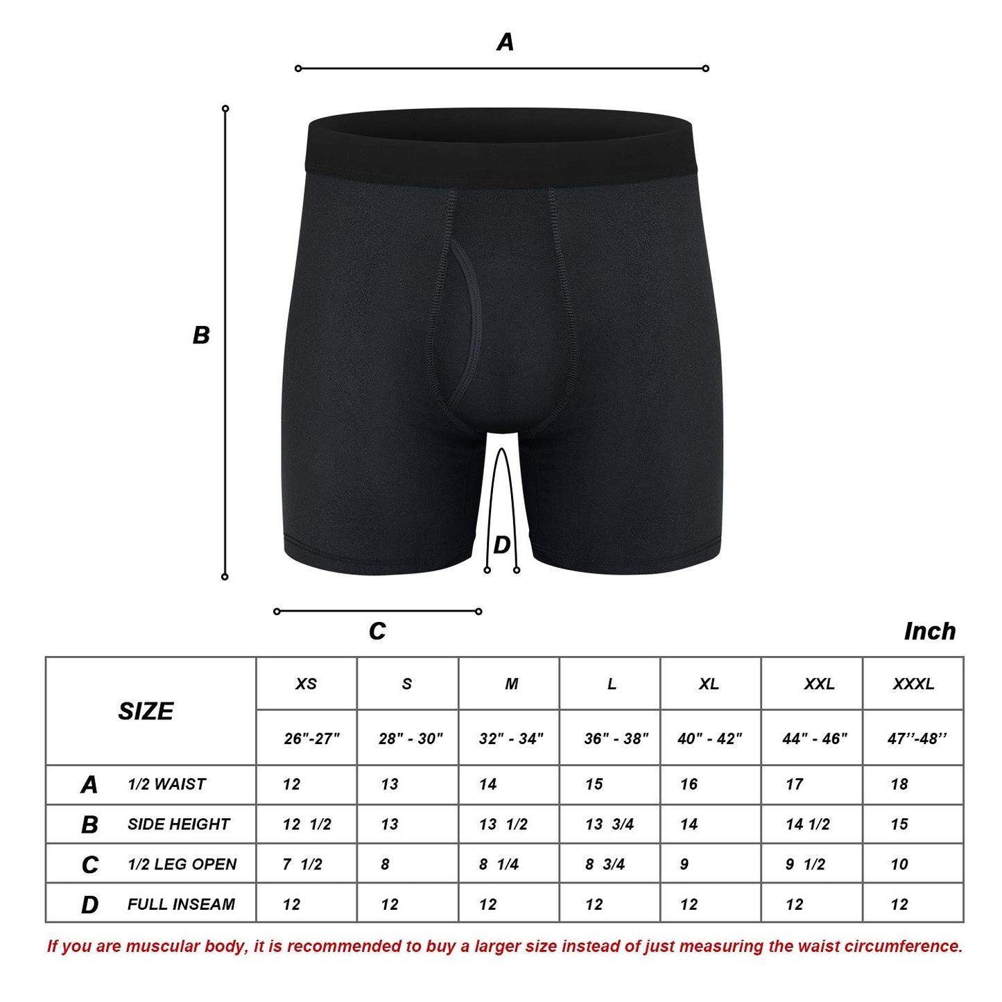 longfor Men's Cotton Boxer Briefs 5-Pack