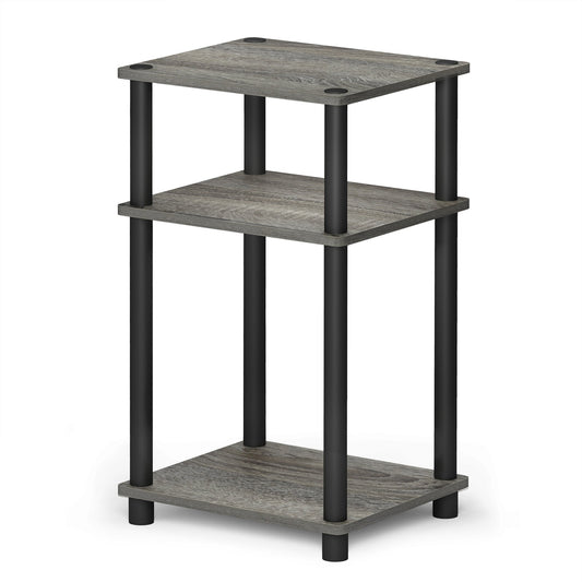 Furinno 3-Tier End Table in French Oak Grey