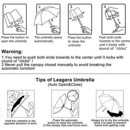 LEAGERA Compact Travel Umbrella for Women