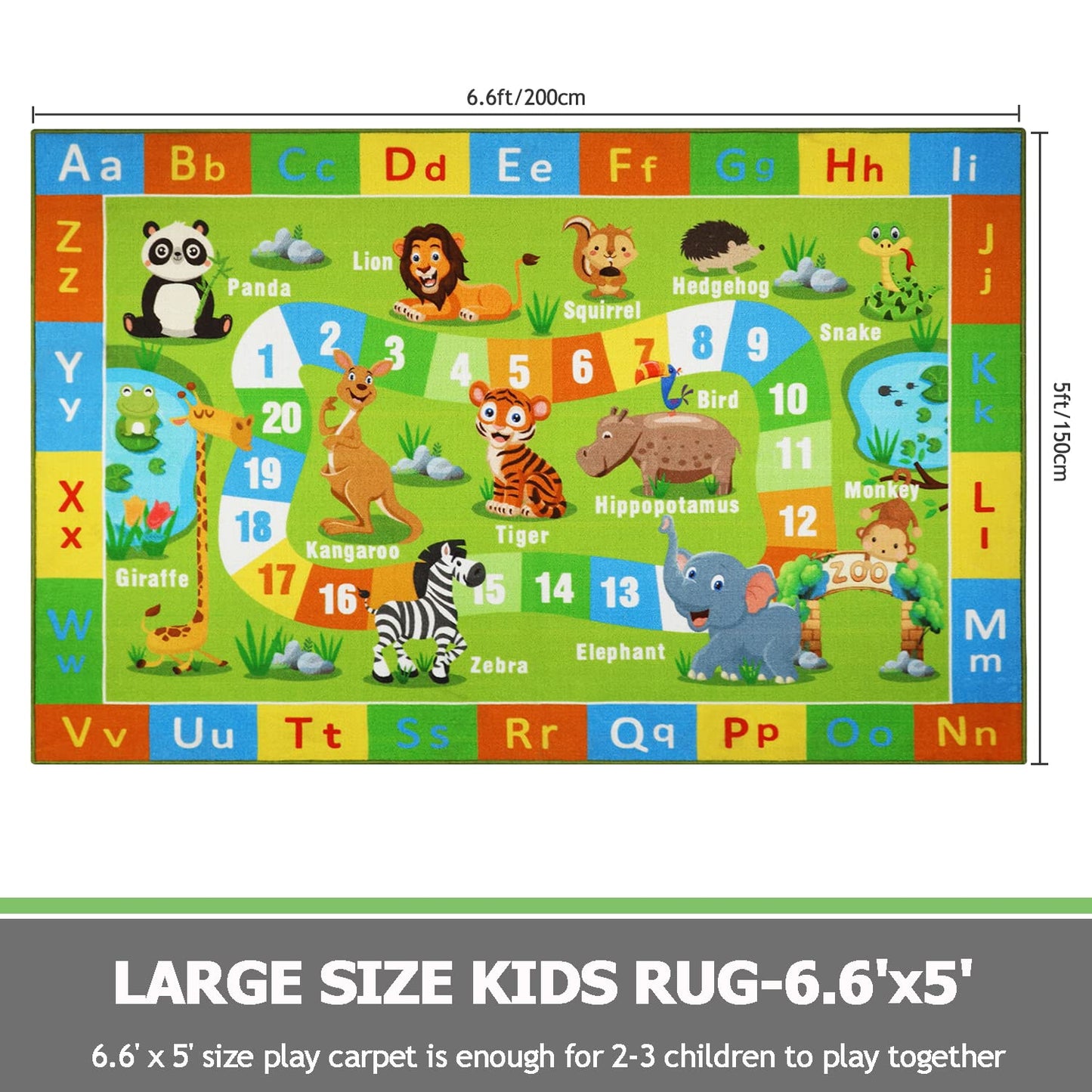 Kids Educational ABC Alphabet Play Rug 6.6' x 5'