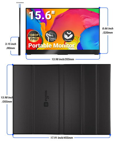 15.6" FHD Portable Monitor with USB-C & HDMI