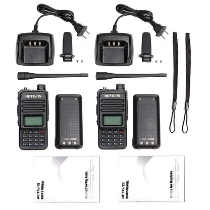 Retevis RT85 Walkie Talkies Long Range for Adults, Two Way Radios Long Range Rechargeable, High Power, Dual Band, 200 Channels, 1400 mAh Battery, Ham Radio for Camping Trekking Family (2 Pack)