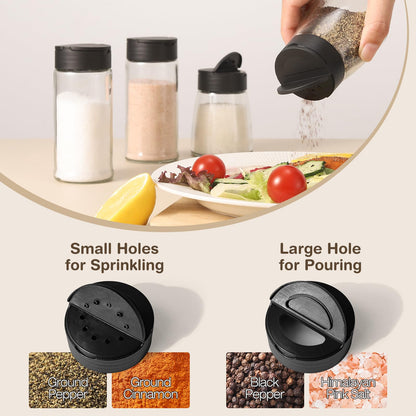 Glass Salt and Pepper Shakers Set of 4