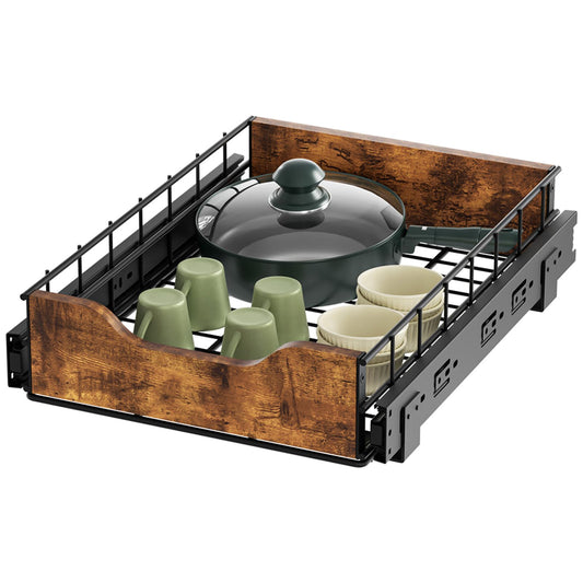 Pull Out Cabinet Organizer - Vintage Wood Storage