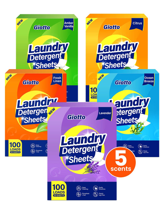 Giotto Eco-Friendly Laundry Detergent Sheets, Lavender