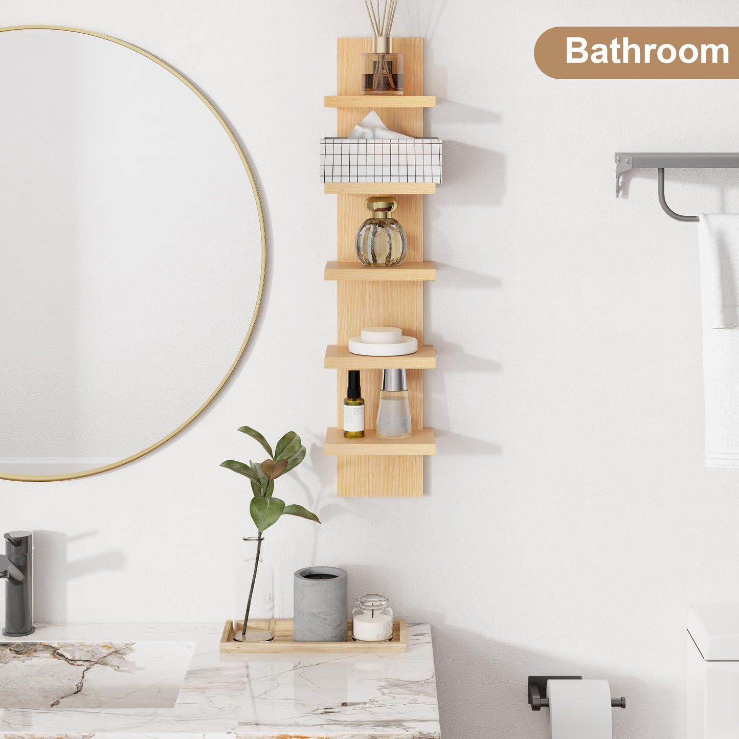 5-Tier Wall Shelf Unit for Home Decor