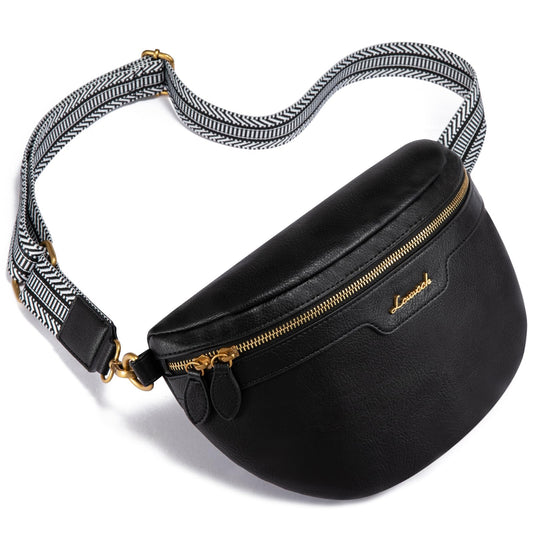 LOVEVOOK Vegan Leather Fanny Pack with Boho Strap