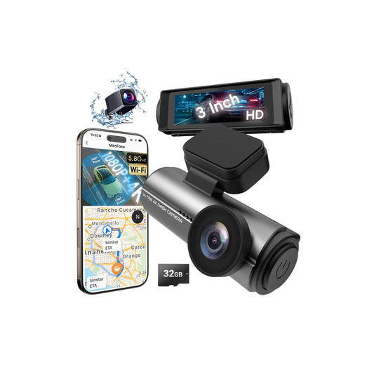 MiraFace 4K Dash Cam Front Rear Wi-Fi 32GB