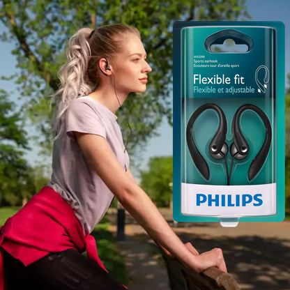 PHILIPS Flexible Earhook Headphones, Black
