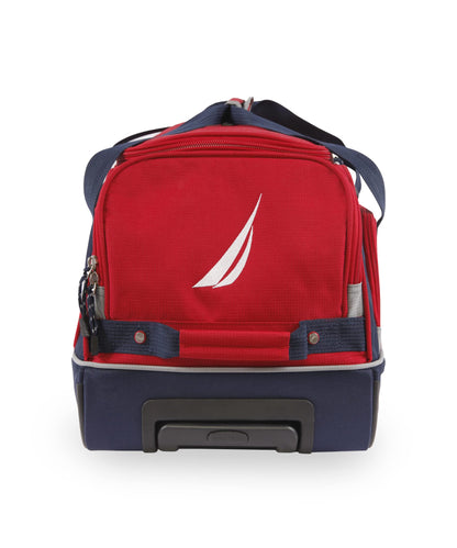 NAUTICA 22" Rolling Duffel Bag - Red/Navy