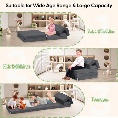 Kidirect 6-in-1 Kids Folding Sofa Bed