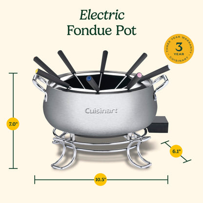 Cuisinart 3 Quart Stainless Steel Fondue Pot