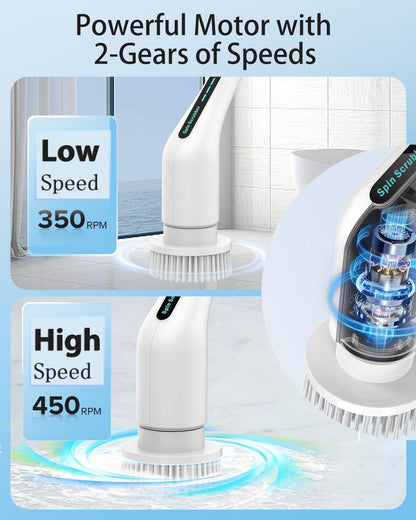 Electric Spin Scrubber with 5 Brush Heads