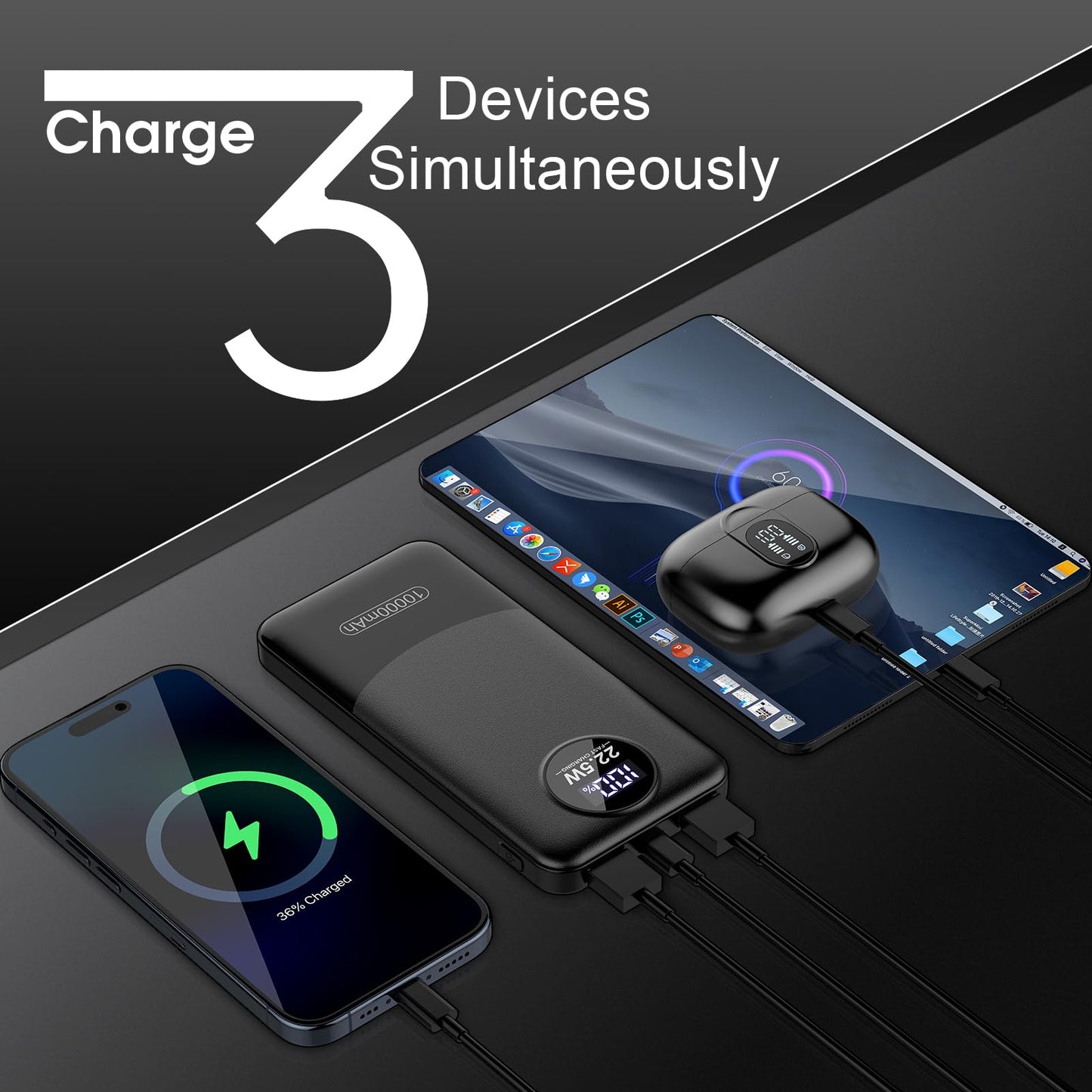 10000mAh Fast Charging Power Bank for Phones