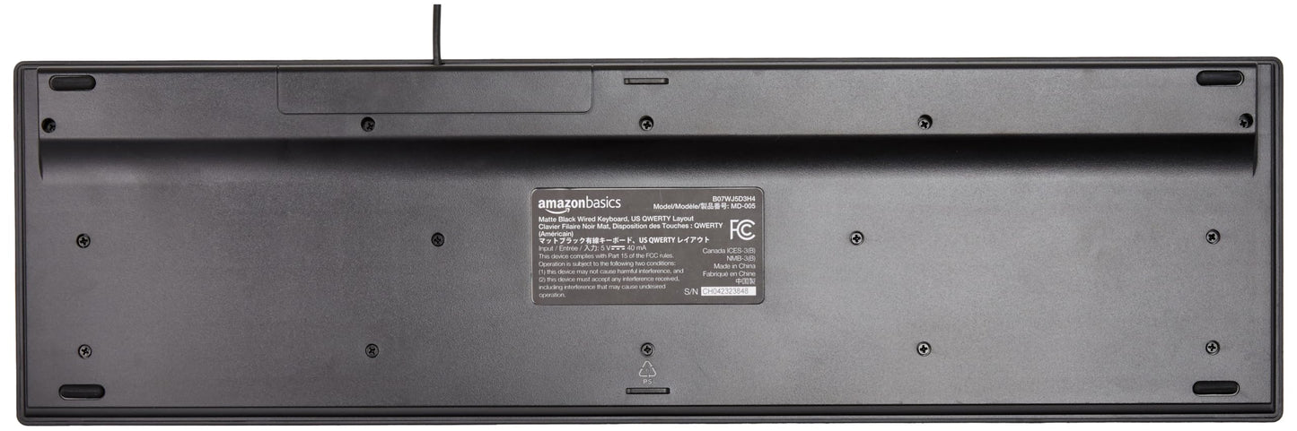 Amazon Basics Full-Sized Wired QWERTY Keyboard