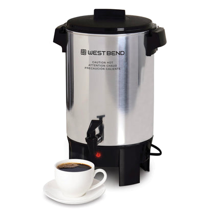 West Bend Coffee Urn with Automatic Temperature Control and Cup Per Minute Brewing