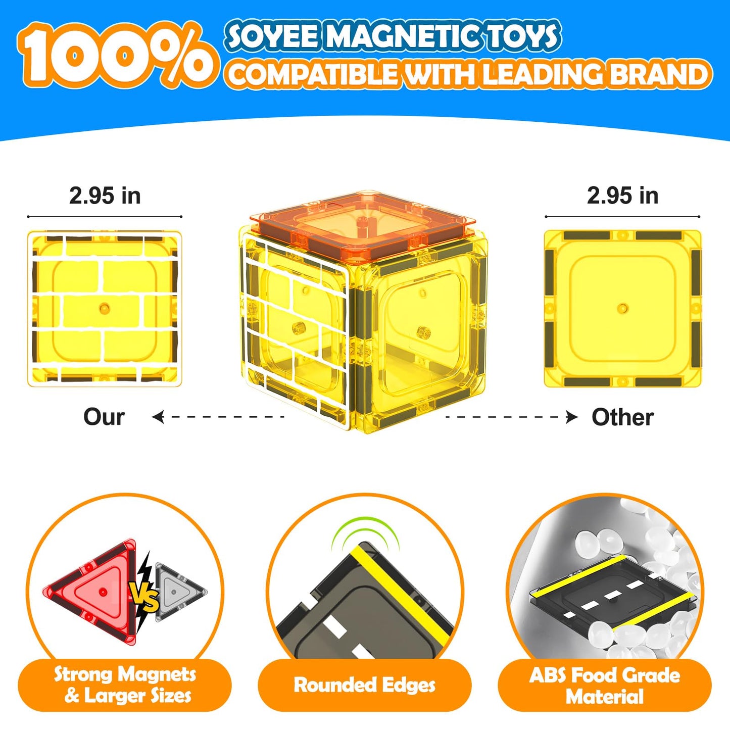 102 PCS Magnetic Building Tiles for Kids