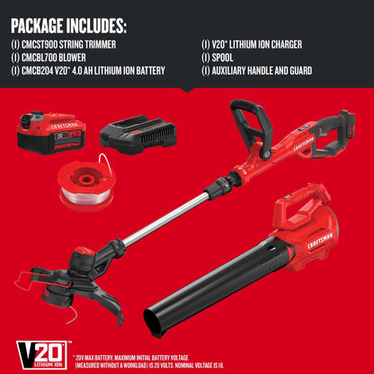 CRAFTSMAN 20V MAX Trimmer and Blower Combo Kit